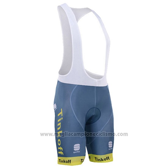 2016 Abbigliamento Ciclismo Tinkoff Lider Giallo e Nero Manica Corta e Salopette